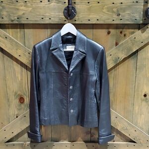 Cache Black Leather Jacket